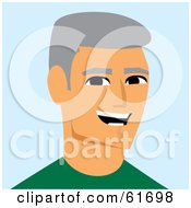 Royalty Free RF Clipart Illustration Of A Friendly Middle Aged Caucasian Guy Smiling by Monica