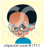 Poster, Art Print Of Little African American Boy Wearing Glasses