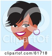 Royalty Free RF Clipart Illustration Of A Friendly African American Woman In A Purple Shirt