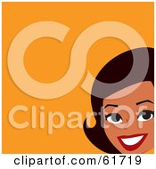 Royalty Free RF Clipart Illustration Of A Friendly Female African American Face Over Orange