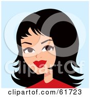 Royalty Free RF Clipart Illustration Of A Friendly Asian Woman In A Red Shirt
