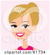 Royalty Free RF Clipart Illustration Of A Pretty Blond Beauty Pageant Winner Wearing A Tiara by Monica #COLLC61734-0132