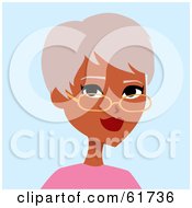 Royalty Free RF Clipart Illustration Of A Friendly African American Grandmother Wearing Glasses