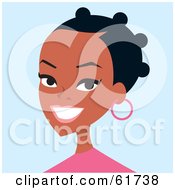 Royalty Free RF Clipart Illustration Of A Friendly African American Woman In A Pink Shirt