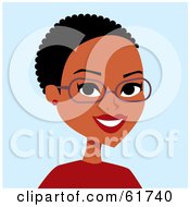 Royalty Free RF Clipart Illustration Of A Friendly African American Lady Wearing Glasses And Smiling by Monica #COLLC61740-0132