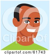 Royalty Free RF Clipart Illustration Of A Friendly Young African American Guy Smiling