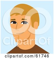 Royalty Free RF Clipart Illustration Of A Friendly Young Blond Caucasian Guy Smiling by Monica