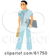 Royalty Free RF Clipart Illustration Of A Friendly Caucasian Male Doctor Or Veterinarian