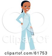 Royalty Free RF Clipart Illustration Of A Friendly African American Female Doctor Or Veterinarian by Monica