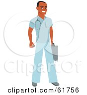 Royalty Free RF Clipart Illustration Of A Friendly African American Male Doctor Or Veterinarian