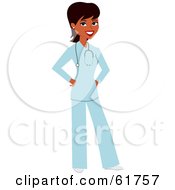 Royalty Free RF Clipart Illustration Of A Friendly Black Female Doctor Or Veterinarian by Monica #COLLC61757-0132