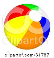 Poster, Art Print Of Bright Colorful Beach Ball - Version 5