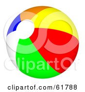 Poster, Art Print Of Bright Colorful Beach Ball - Version 4