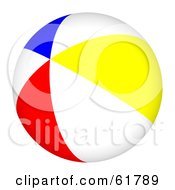 Poster, Art Print Of Bright Colorful Beach Ball - Version 1