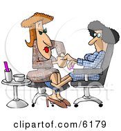 Woman Getting A Manicure At A Professional Nail Salon Business Clipart Picture by djart