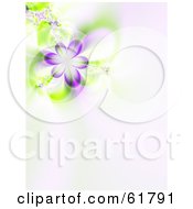 Poster, Art Print Of 3d Purple Spring Flower Fractal Background With Copyspace - Version 2