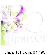 Poster, Art Print Of 3d Purple Spring Flower Fractal Background With Copyspace - Version 1