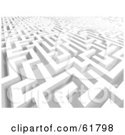 Poster, Art Print Of Confusing White 3d Maze Background - Version 1
