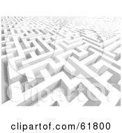 Royalty Free RF Clipart Illustration Of A Confusing White 3d Maze Background Version 3