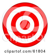 Royalty Free RF Clipart Illustration Of A 3d Red And White 5 Ring Bullseye Target by ShazamImages