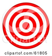 Poster, Art Print Of 3d Red And White 7 Ring Bullseye Target