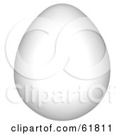 Royalty Free RF Clipart Illustration Of A 3d White Oval Chicken Egg