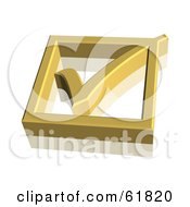 Poster, Art Print Of Gold 3d Check Mark In A Box