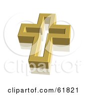 Poster, Art Print Of Gold 3d Christian Cross