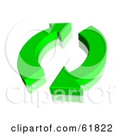 Royalty Free RF Clipart Illustration Of Two 3d Green Recycle Arrows by ShazamImages