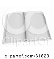 Royalty Free RF Clipart Illustration Of A Slanted White 3d Open Book With Blank Pages