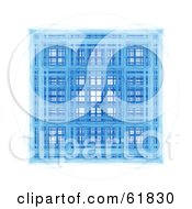 Poster, Art Print Of Blue Abstract Architectural Cube Fractal