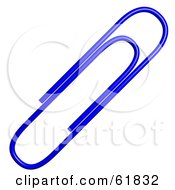 Royalty Free RF Clipart Illustration Of A 3d Blue Paperclip by ShazamImages