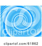 Royalty Free RF Clipart Illustration Of A Blue Swirling Whirlpool Fractal Background