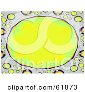 Poster, Art Print Of Large Yellow Oval Shaped Bubble Frame With Smaller Bubbles