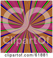 Poster, Art Print Of Pink Green Orange And Blue Time Warp Tunnel Background