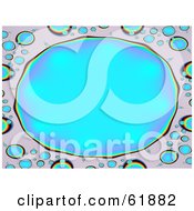 Royalty Free RF Clipart Illustration Of A Large Blue Oval Shaped Bubble Frame With Smaller Bubbles
