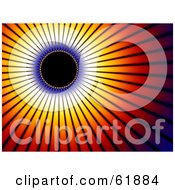 Poster, Art Print Of Solar Eclipse Background With Bright Red And Orange Rays Of Light