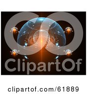 Royalty Free RF Clipart Illustration Of A Fractal Space Ship Hovering In Outer Space by ShazamImages