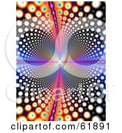 Royalty Free RF Clipart Illustration Of A Background Of Psychedelic Colorful Circles Leading And Reflecting Into The Distance