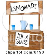 Funny Lemonade Stand Operated By Children Clipart Illustration by djart #COLLC6190-0006