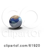 Royalty Free RF Clipart Illustration Of A 3d Blue Globe Drying Up And Cracking