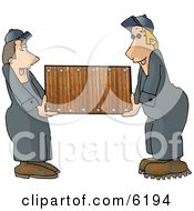 Poster, Art Print Of Two Men Movers Moving A Piece Of Furniture