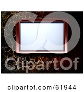 Royalty Free RF Clipart Illustration Of A Blank Red Frame Mounted On A Crackled Wall by chrisroll