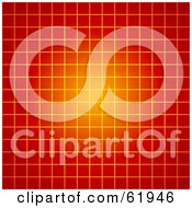 Poster, Art Print Of Glowing Orange And Red Grid Background