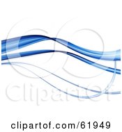 Royalty Free RF Clipart Illustration Of A Background Of Four Blue Flowing Waves On White by chrisroll