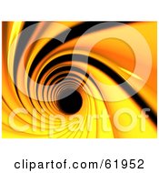 Royalty Free RF Clipart Illustration Of A Spiraling Orange Tunnel Leading To Blackness