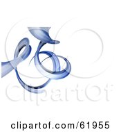 Poster, Art Print Of Abstract Background Of Blue 3d Curling Waves On White