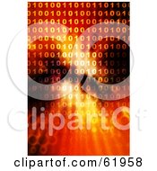 Poster, Art Print Of Fiery Binary Background With Lines Of Code