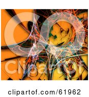 Poster, Art Print Of Colorful Fractal Burst On Orange