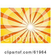 Royalty Free RF Clipart Illustration Of A Bright Sun Shining Orange And Yellow Rays